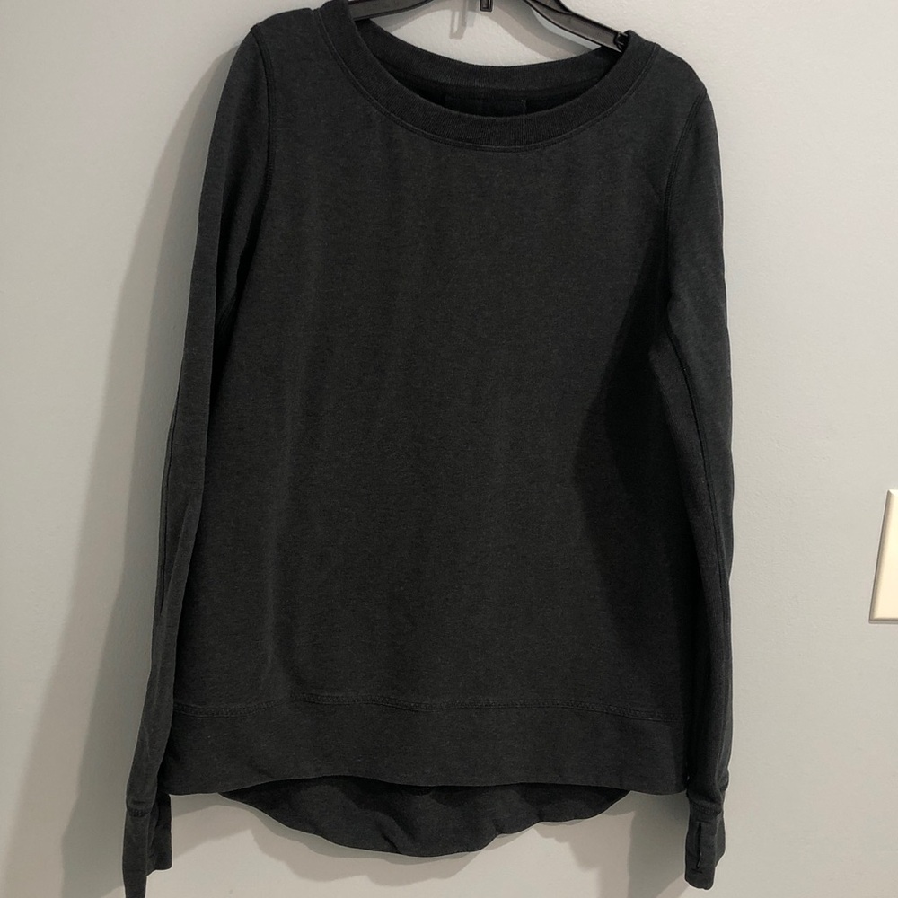 Lululemon Exhalation Pullover Sweatshirt Top Charcoal Gray Women Size 4